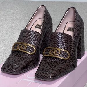 Louise et Cie Lo-Olisa High-Heel Loafer, Deeper Mahogany Size 7.5M